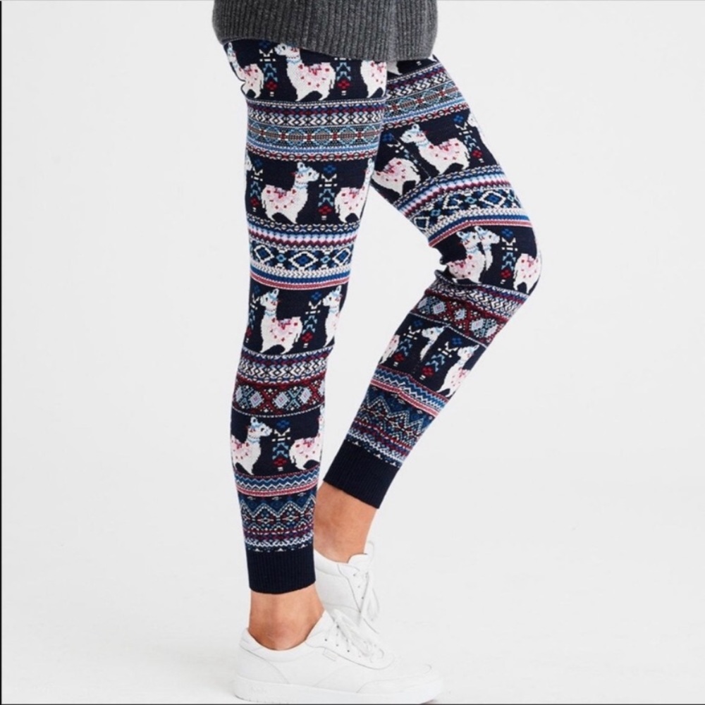 AMERICAN EAGLE Llama Woven Sweater Leggings